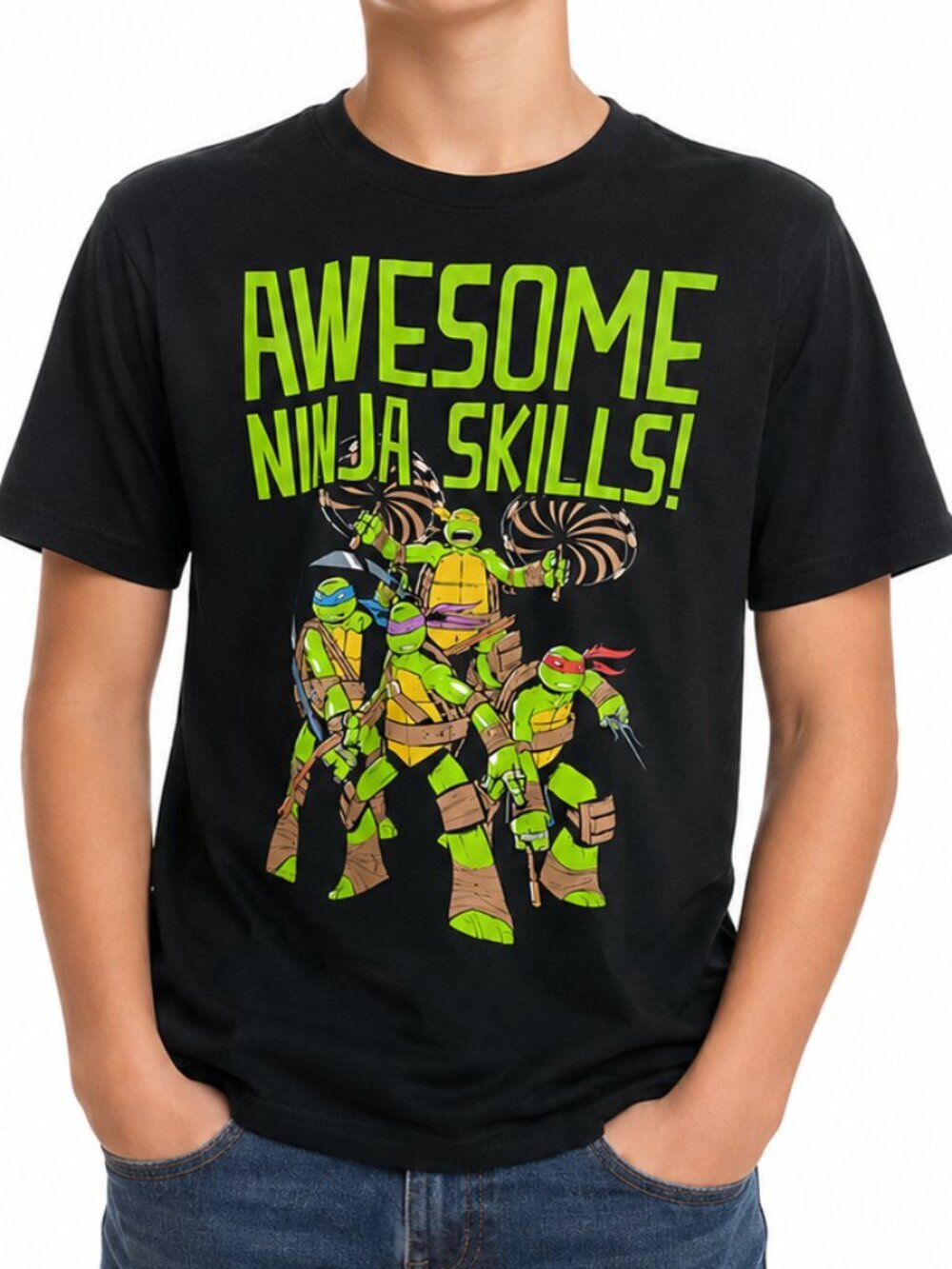Nickelodeon TMNT Teenage Mutant Ninja Turtles Youth XL 14/16 Black T-Shirt